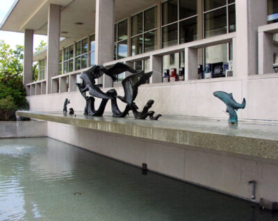 the DuPen fountain at the Joel Pritchard Building at the state capital in Olympia, 1959