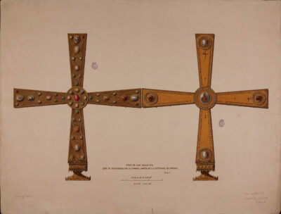 A 1861 drawing of the 9th-century "Cross of the Angles" of Oviedo, northern Spain