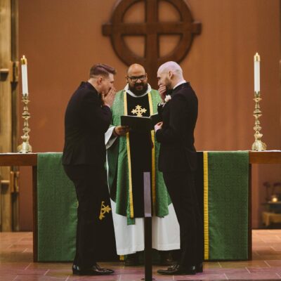 The wedding of community members Erik and Ross.
