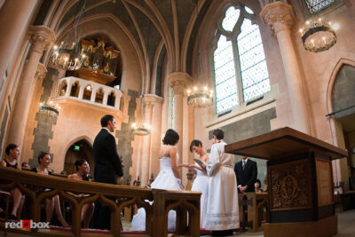 Kirsten and Rebecca are married in Thomsen Chapel at St. Mark's Cathedral in Seattle on Saturday, May 22, 2010. (Photography by Andy Rogers/Red Box Pictures)